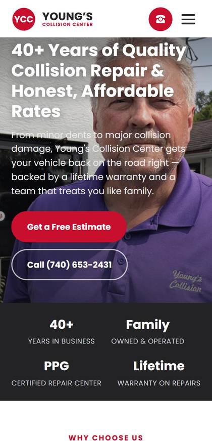 New mobile homepage